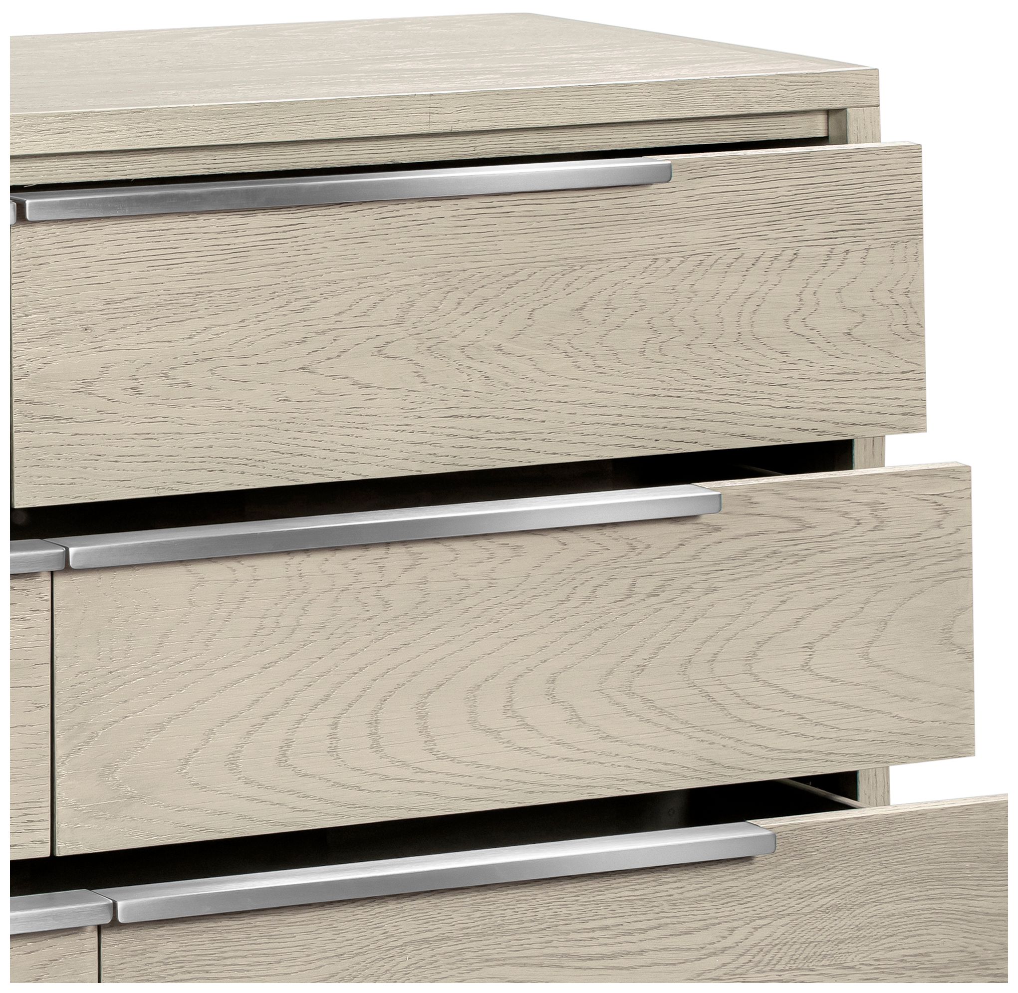 Abbey Dresser with 6 Drawers in Grey Oak Wood