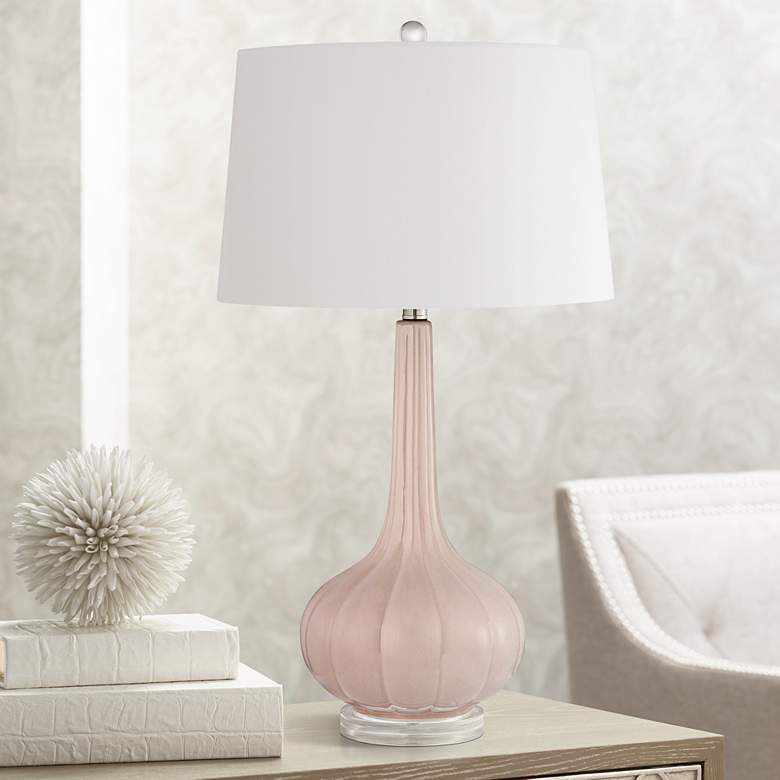 Image 1 Abbey Lane Pastel Pink Ceramic Table Lamp