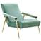 Abbey Mint Green Velvet and Brushed Gold Armchair