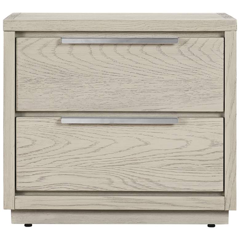 Image 1 Abbey Nightstand with 2 Drawers in Grey Oak Wood