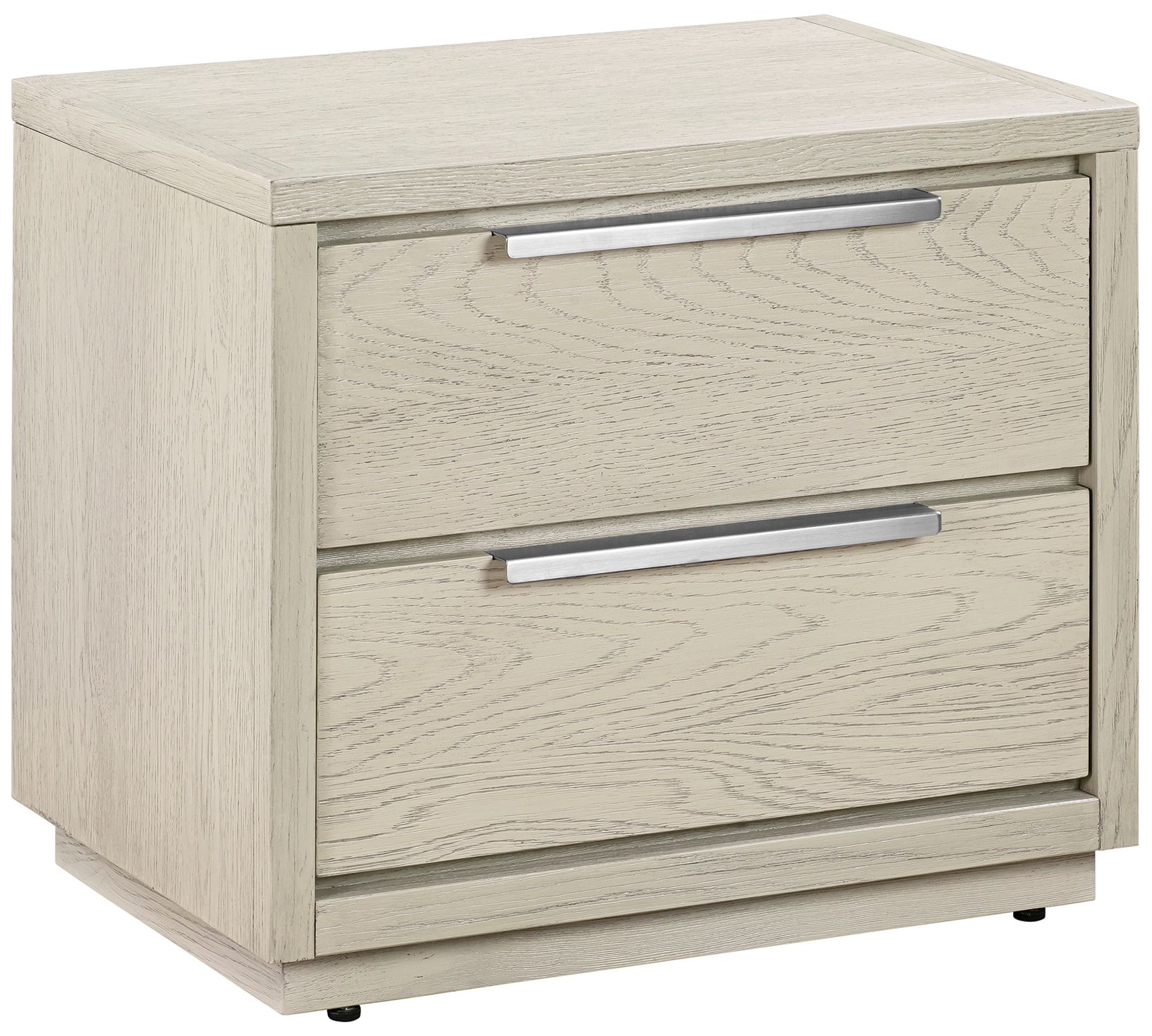 Image 2 Abbey Nightstand with 2 Drawers in Grey Oak Wood more views