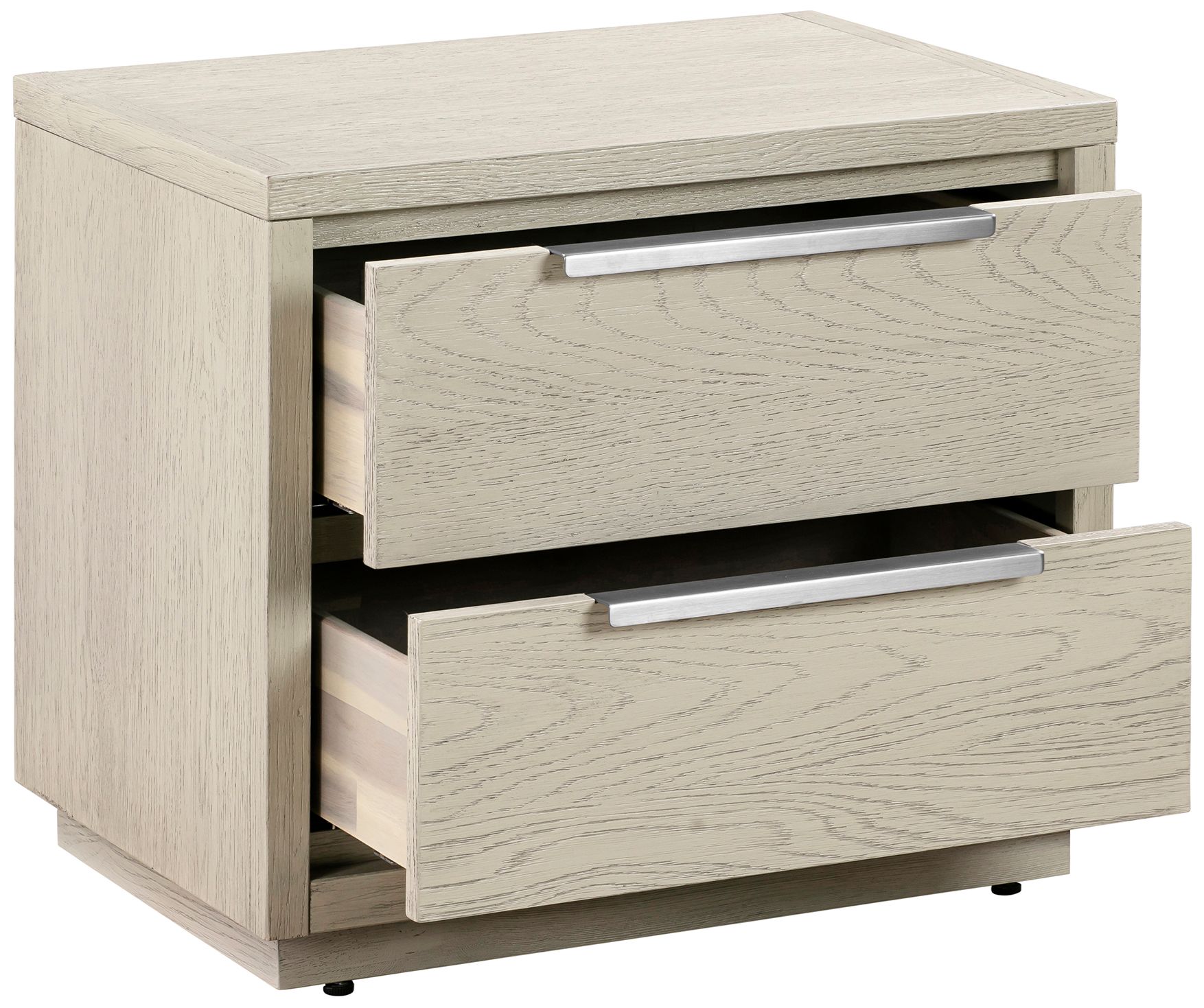 Image 3 Abbey Nightstand with 2 Drawers in Grey Oak Wood more views
