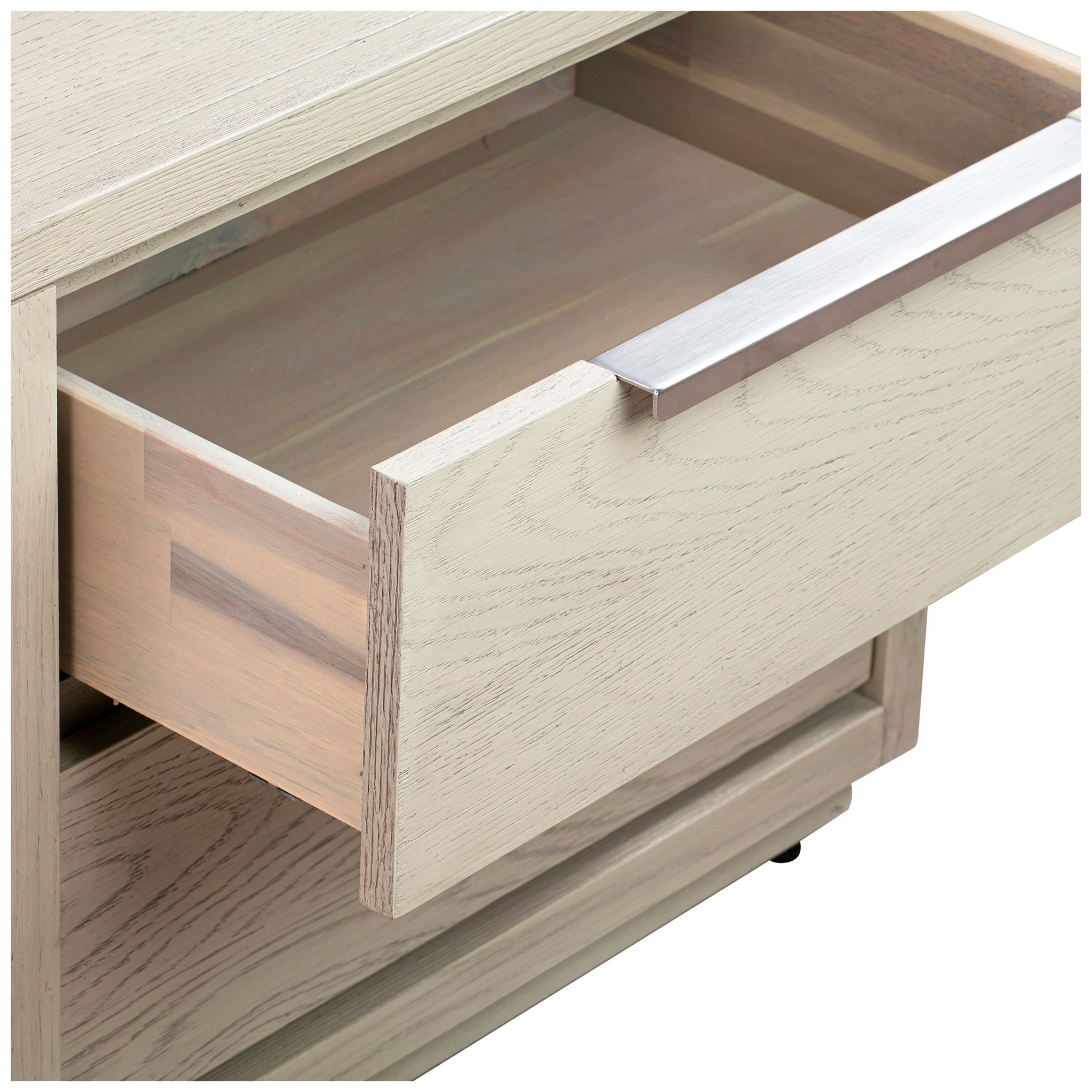 Image 6 Abbey Nightstand with 2 Drawers in Grey Oak Wood more views