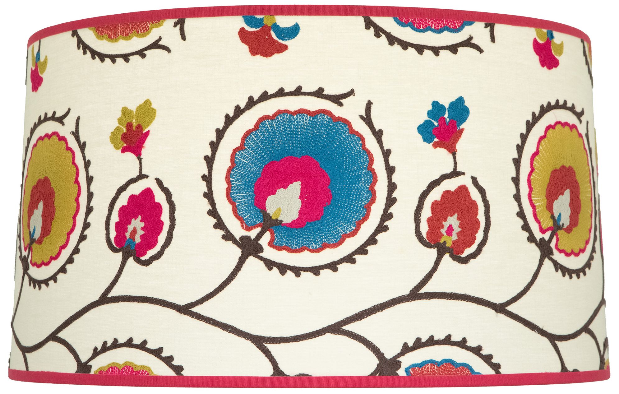 Image 2 Abbey Rose 19.5X11 Blossom with Shannon Magenta Trim Lamp Shade more views