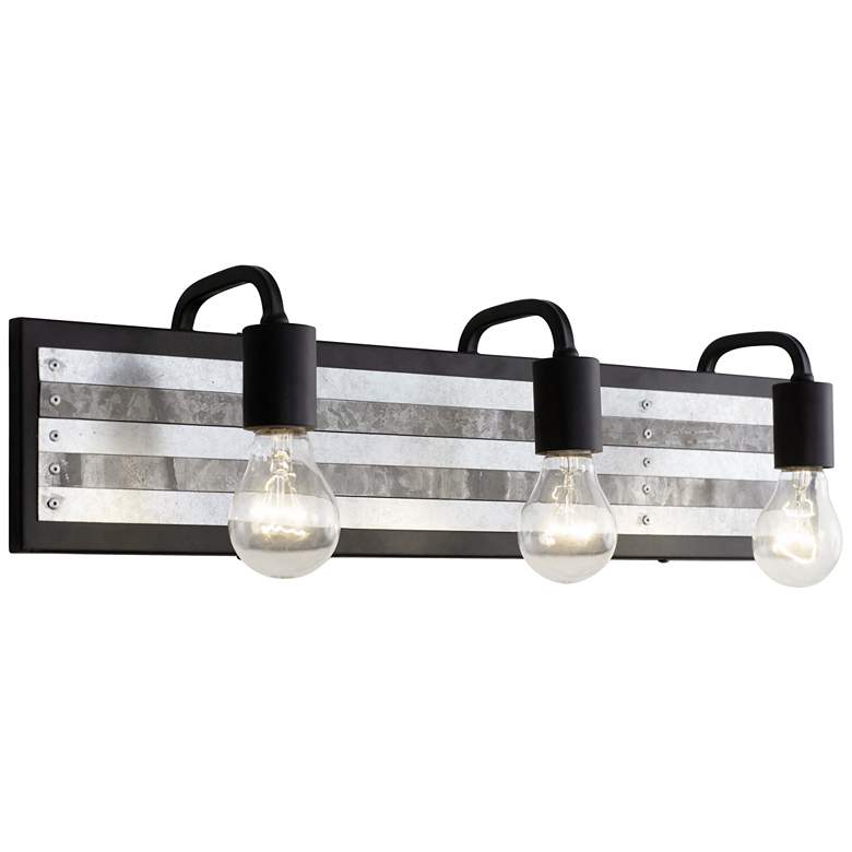 Image 1 Abbey Rose 25.75" 3-Light Black & Galvanized Bath-Light