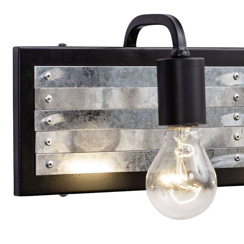 Image 2 Abbey Rose 6" High Black and Galvanized Steel 2-Light Wall Sconce more views