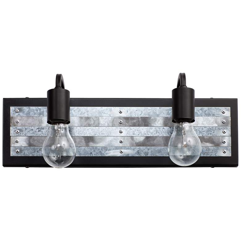 Image 4 Abbey Rose 6" High Black and Galvanized Steel 2-Light Wall Sconce more views