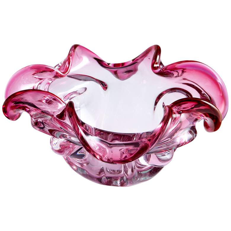 Image 1 Abbie Bright Pink 8 1/2 inch Wide Decorative Glass Bowl