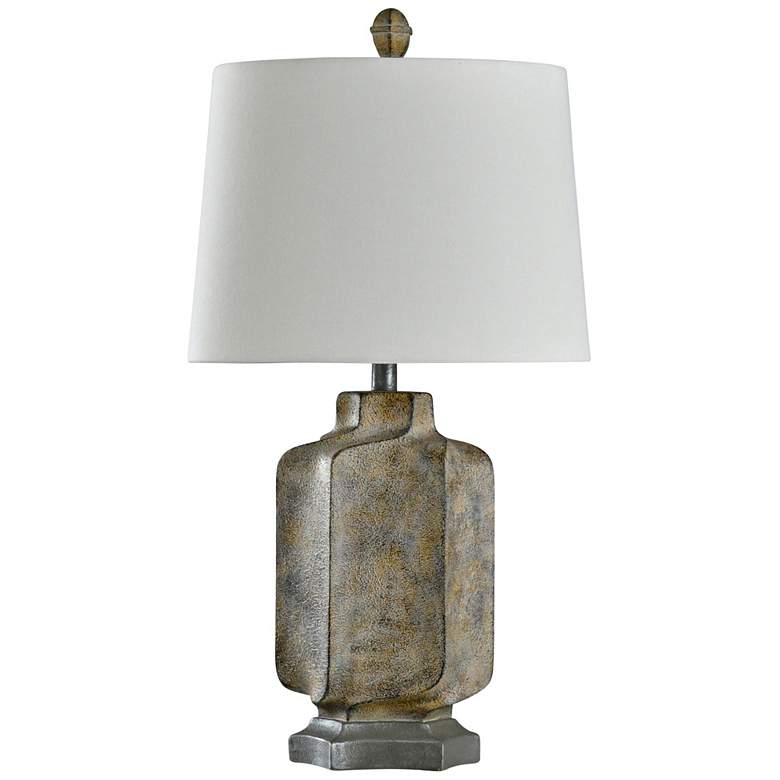 Image 1 Abbington Gray Table Lamp with White Styrene Shade