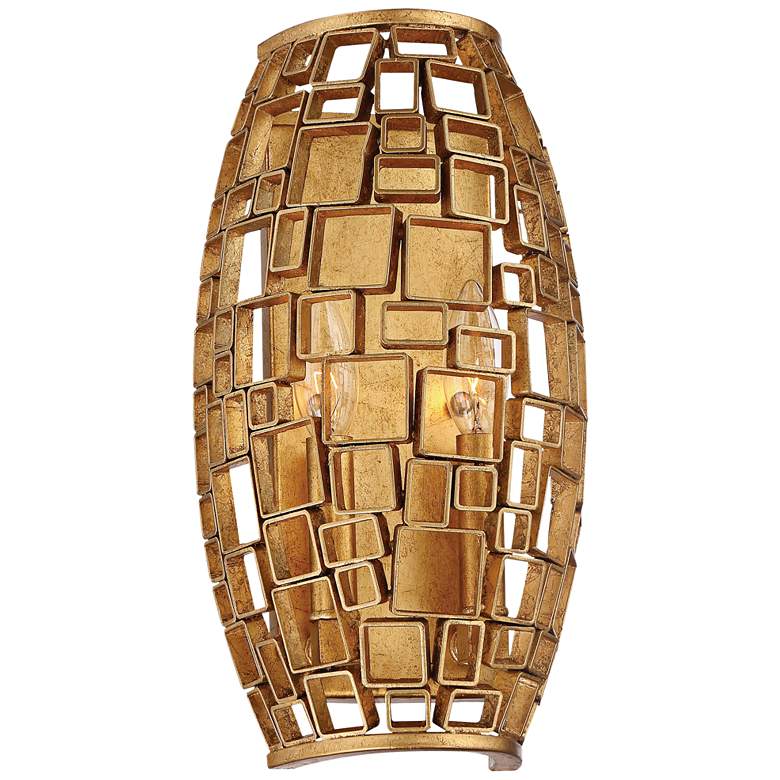 Image 1 Abbondanza 13 1/2 inch High Halcyon Gold Wall Light Sconce