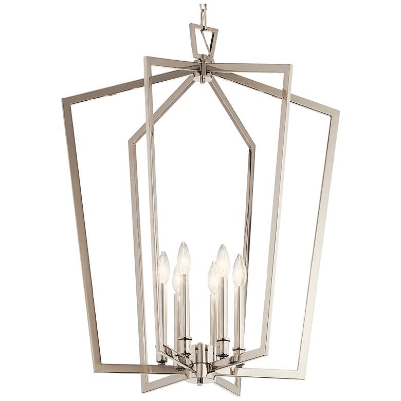 Image 1 Abbotswell 24 3/4" Wide Polished Nickel 6-Light Pendant