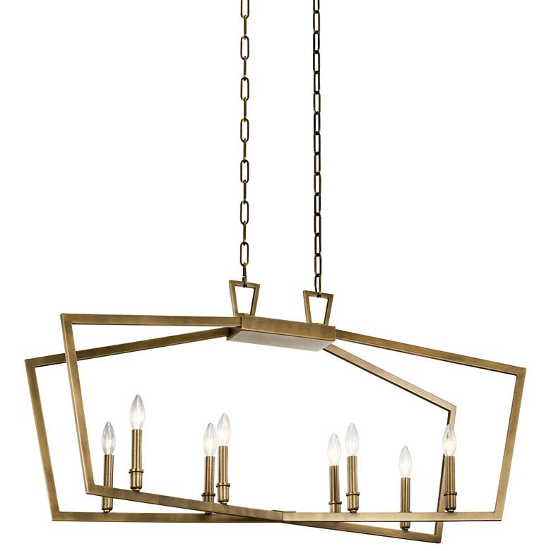 Image 1 Abbotswell™ 42" Wide Natural Brass 8-Light Linear Chandelier