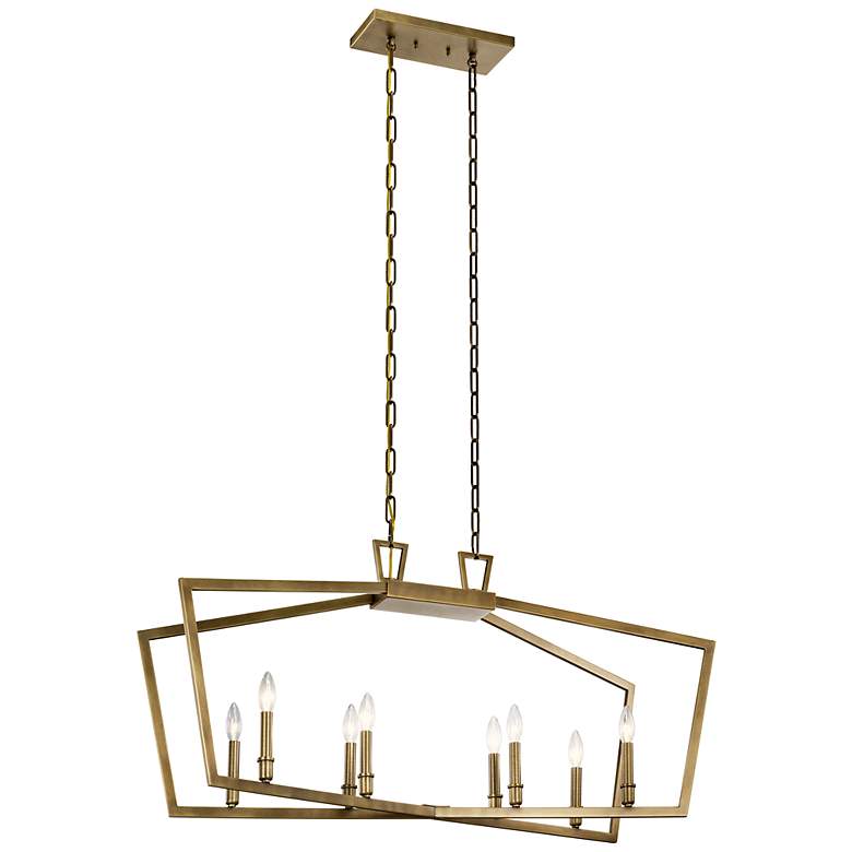 Image 1 Abbotswell™ 42" Wide Natural Brass 8-Light Linear Chandelier