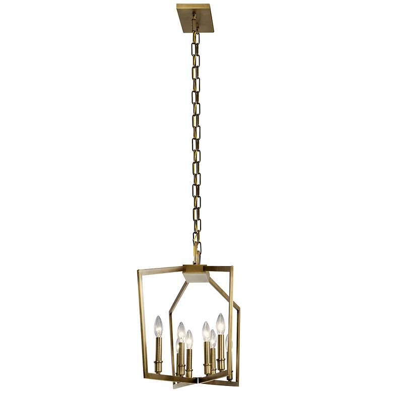 Image 2 Abbotswell&#8482; 42 inch Wide Natural Brass 8-Light Linear Chandelier more views