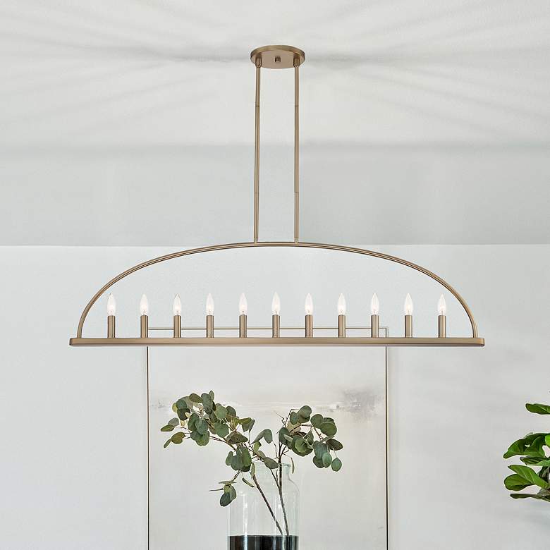 Image 1 Abbott 11 Light Vibrant Gold Linear Chandelier