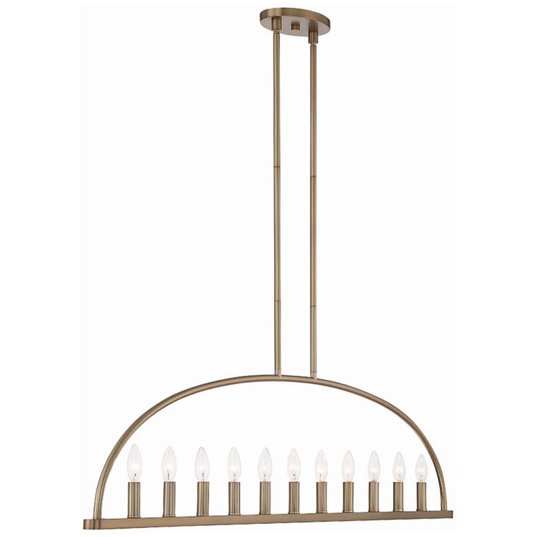 Image 4 Abbott 11 Light Vibrant Gold Linear Chandelier more views