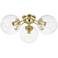 Abbott 24 1/2" Wide Aged Brass 3-Light Ceiling Light