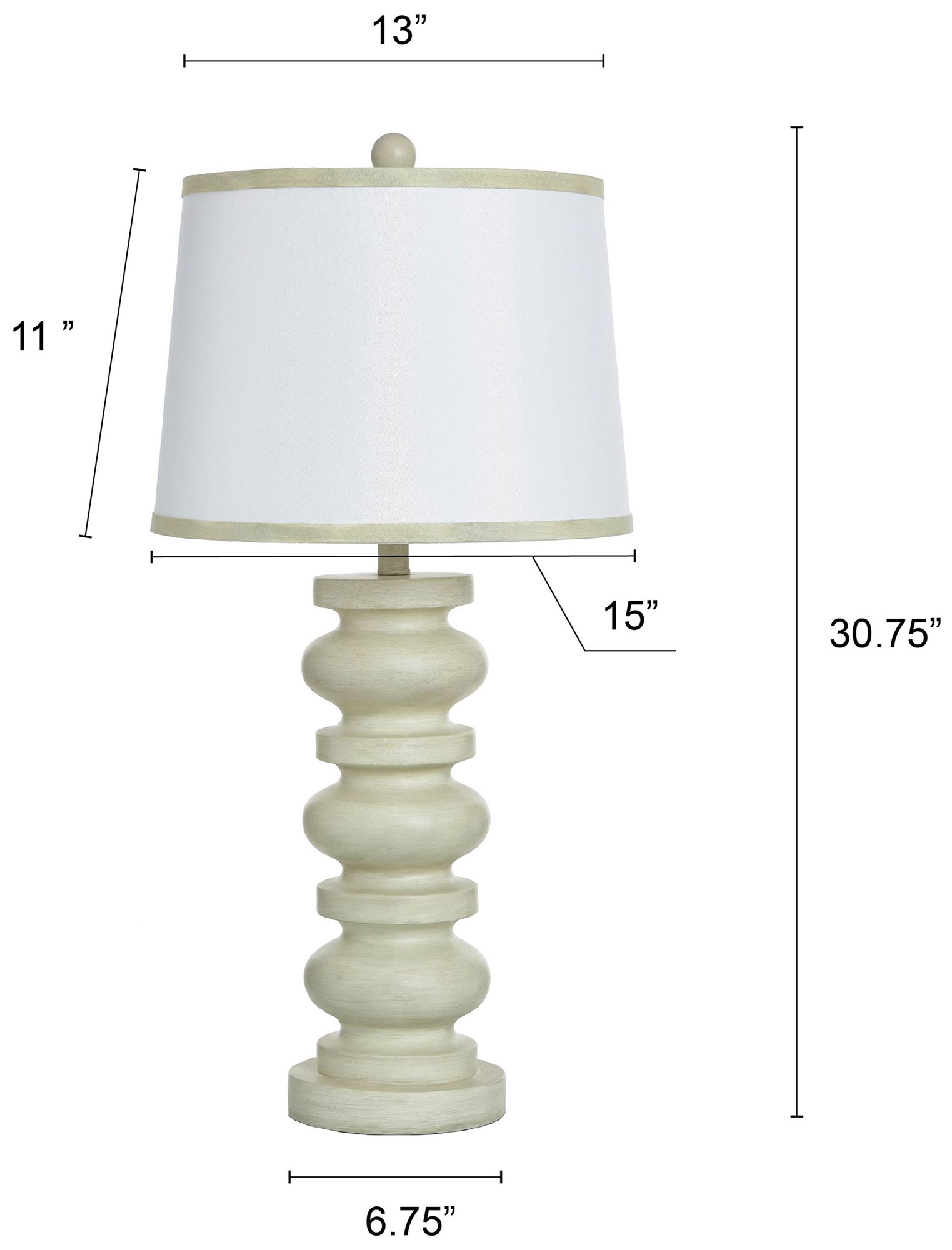 Image 7 Abbott 30.5" High Pettye Ivory Table Lamp with White Shade more views