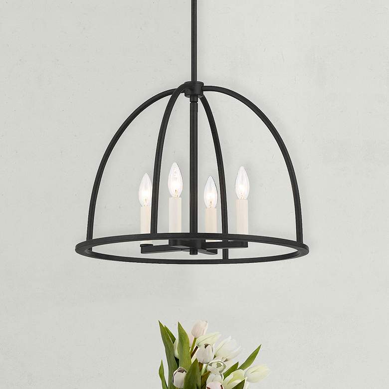 Image 1 Abbott 4 Light Black Chandelier