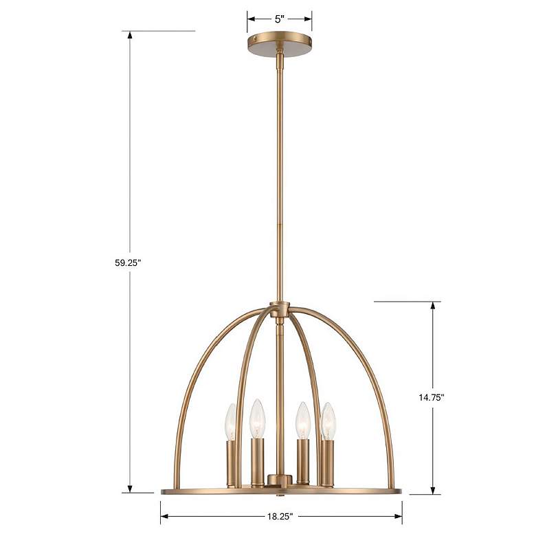 Image 5 Abbott 4 Light Vibrant Gold Chandelier more views