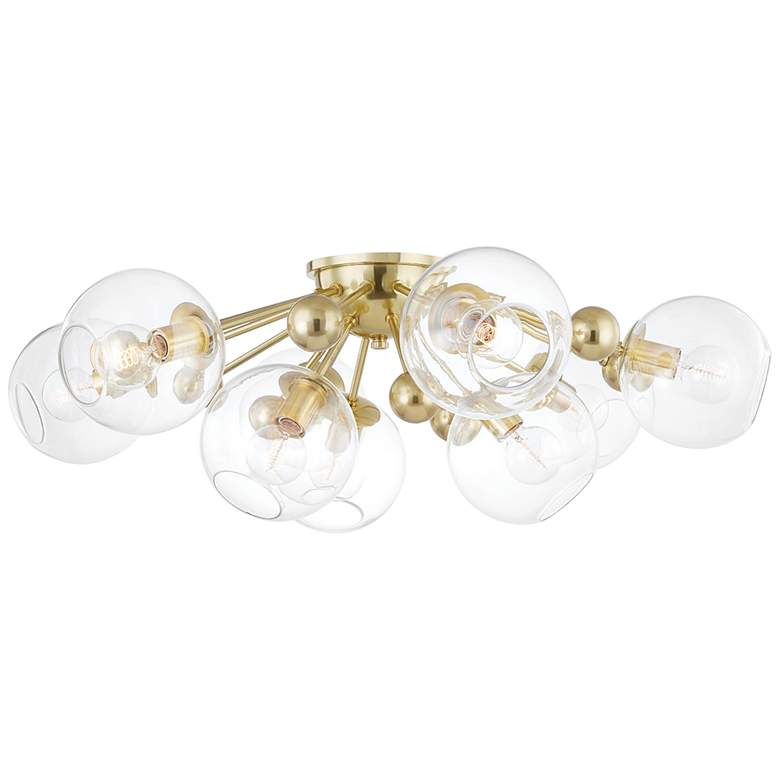 Image 2 Abbott 41 3/4" Wide Aged Brass 9-Light Ceiling Light