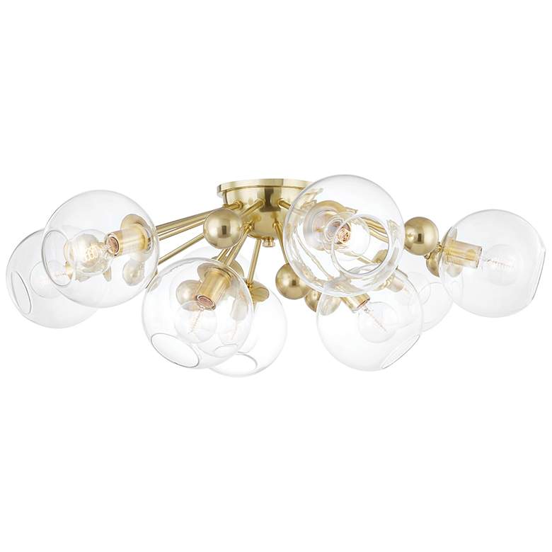 Image 2 Abbott 41 3/4 inch Wide Aged Brass 9-Light Ceiling Light