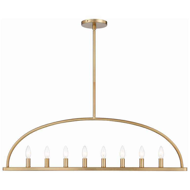 Image 2 Abbott 42" Wide Vibrant Gold 8-Light Linear Chandelier