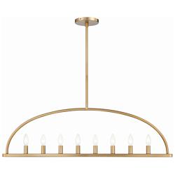 Abbott 42" Wide Vibrant Gold 8-Light Linear Chandelier