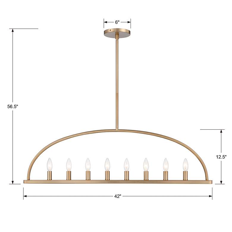 Image 7 Abbott 42" Wide Vibrant Gold 8-Light Linear Chandelier more views