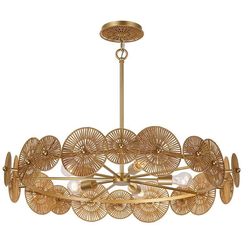 Image 3 Abbott 5-Light Pendant in Distressed Gold by Breegan Jane more views