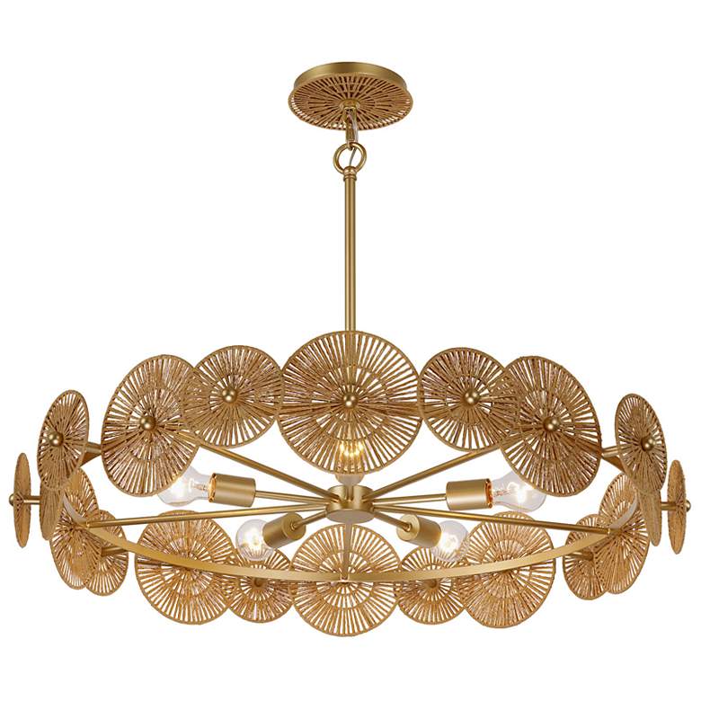 Image 4 Abbott 5-Light Pendant in Distressed Gold by Breegan Jane more views