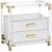 Abby 23 1/2" Wide White and Gold Acrylic Accent Table
