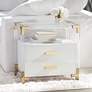 2_Abby 23 1/2" Wide White and Gold Acrylic Accent Table