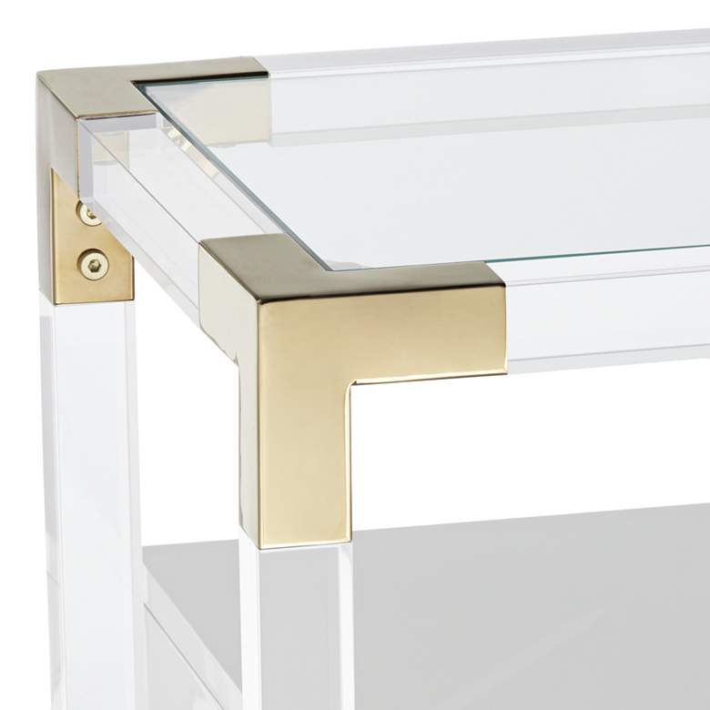 Image 4 Abby 23 1/2" Wide White and Gold Acrylic Accent Table more views