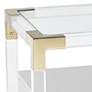 4_Abby 23 1/2" Wide White and Gold Acrylic Accent Table more views