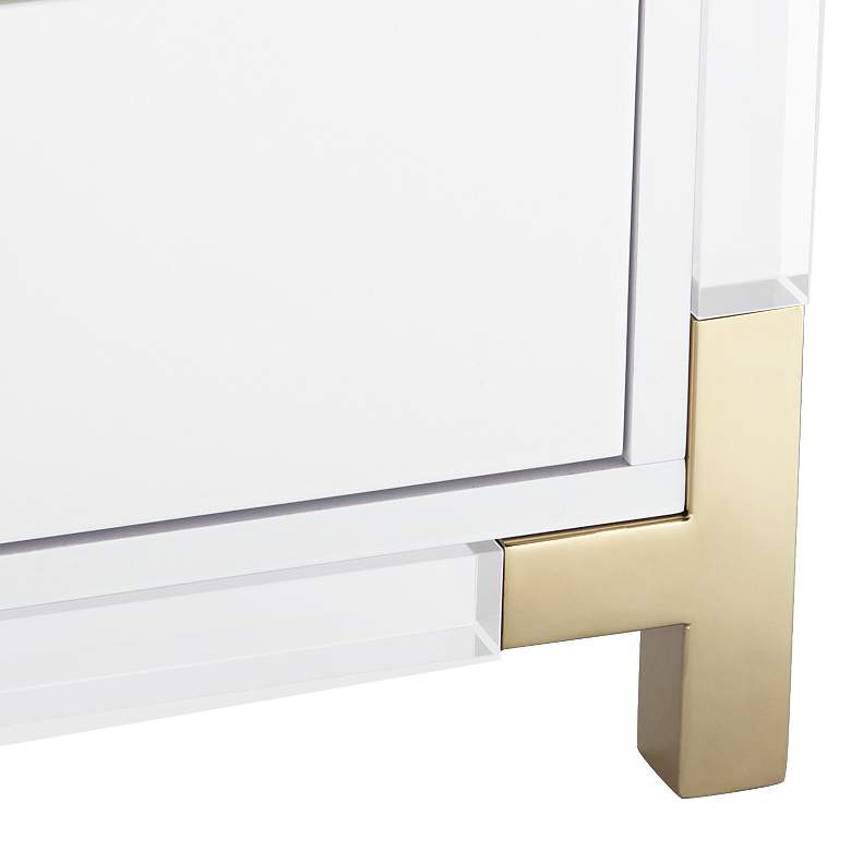 Image 6 Abby 23 1/2" Wide White and Gold Acrylic Accent Table more views