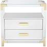 7_Abby 23 1/2" Wide White and Gold Acrylic Accent Table more views