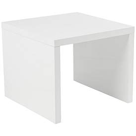 Image1 of Abby 23 3/4" Wide Gloss White Side Table