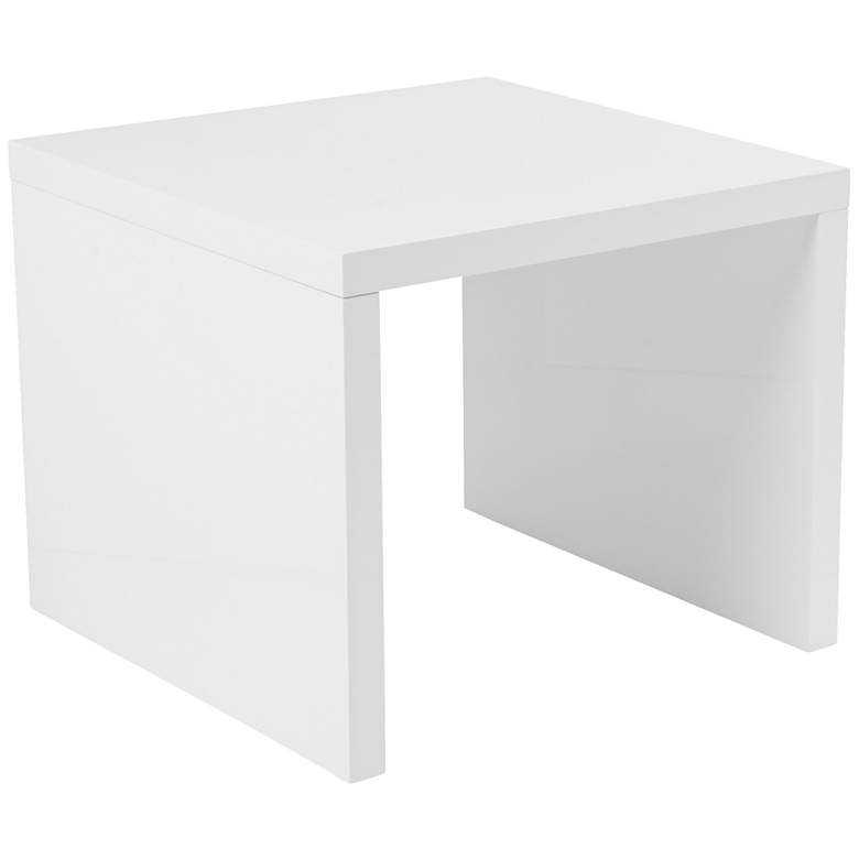 Image 1 Abby 23 3/4 inch Wide Gloss White Side Table
