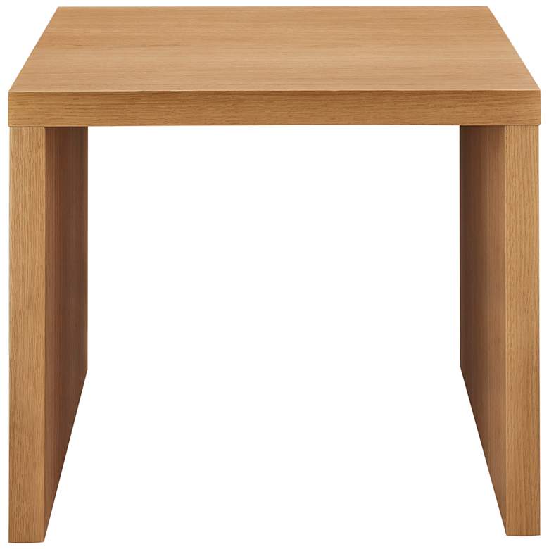 Image 3 Abby 23 3/4 inch Wide Oak Veneer Wood Square Side Table