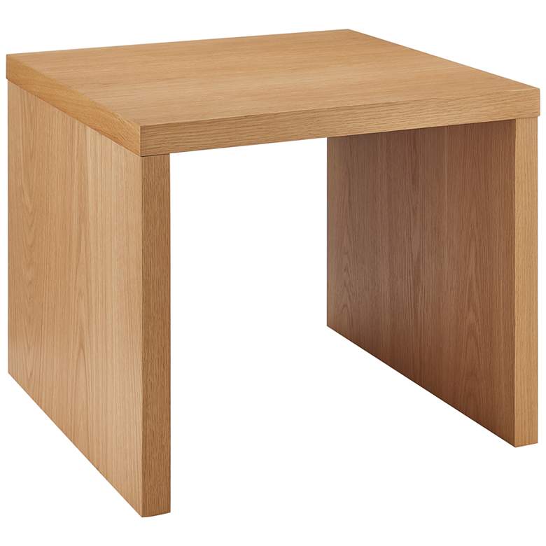 Image 4 Abby 23 3/4" Wide Oak Veneer Wood Square Side Table more views