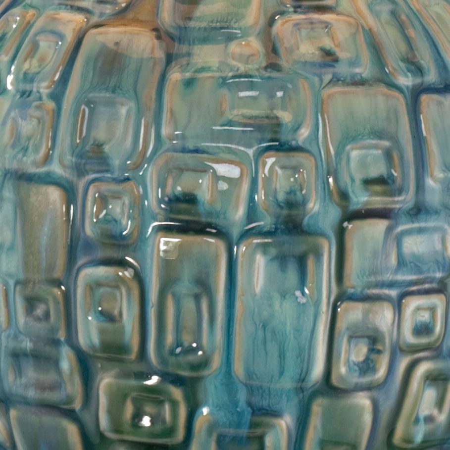 Image 4 Abby 26" High Mid-Century Teal Ceramic Gourd Table Lamp more views
