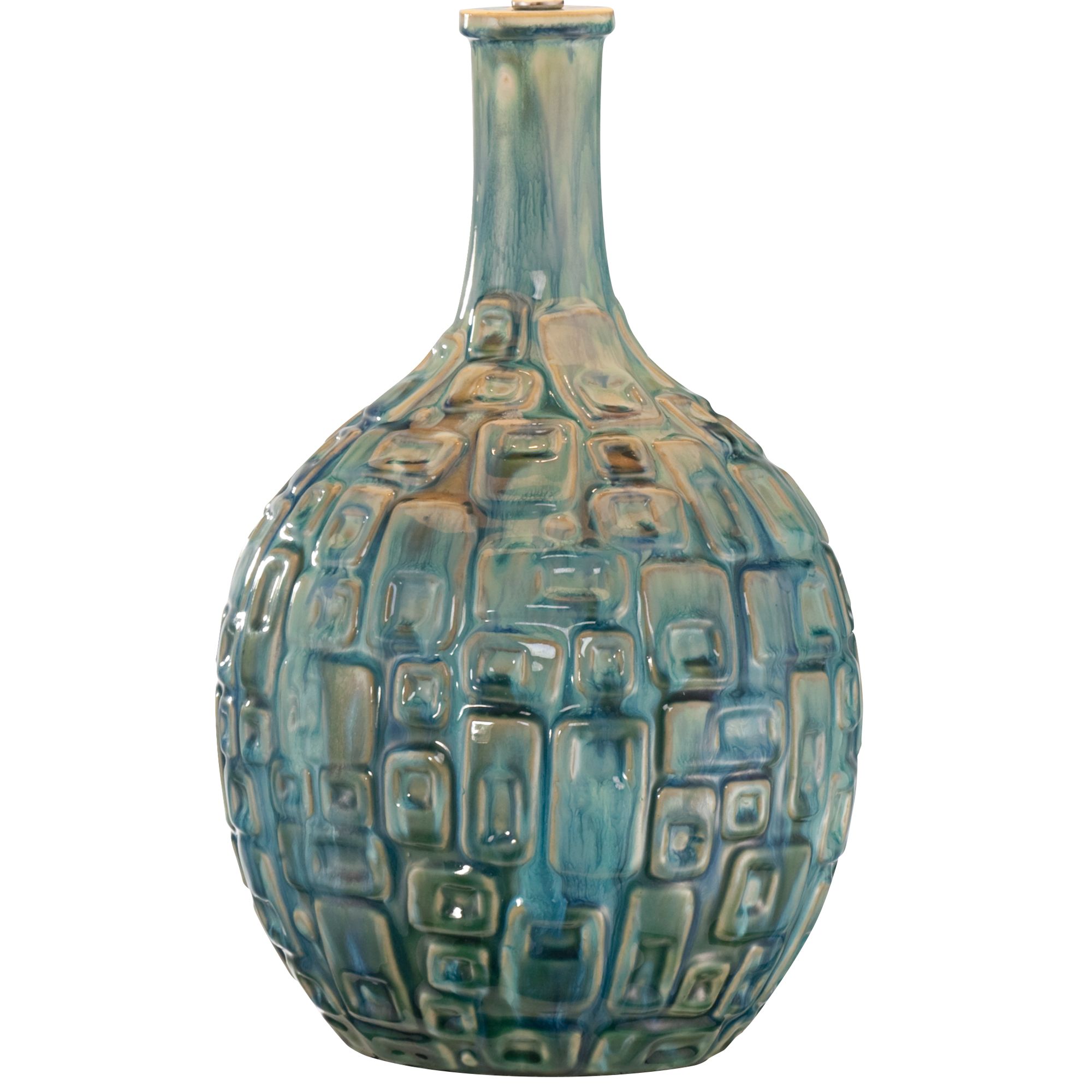 Image 5 Abby 26" Mid-Century Teal Ceramic Gourd Table Lamps Set of 2 more views