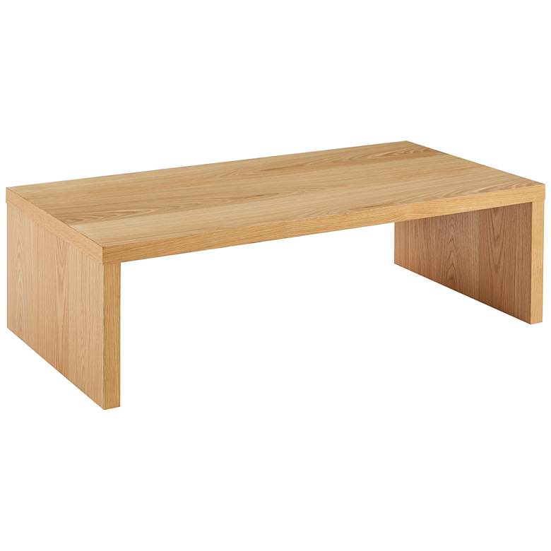 Image 5 Abby 47 1/4 inch Wide Oak Veneer Wood Rectangular Coffee Table more views