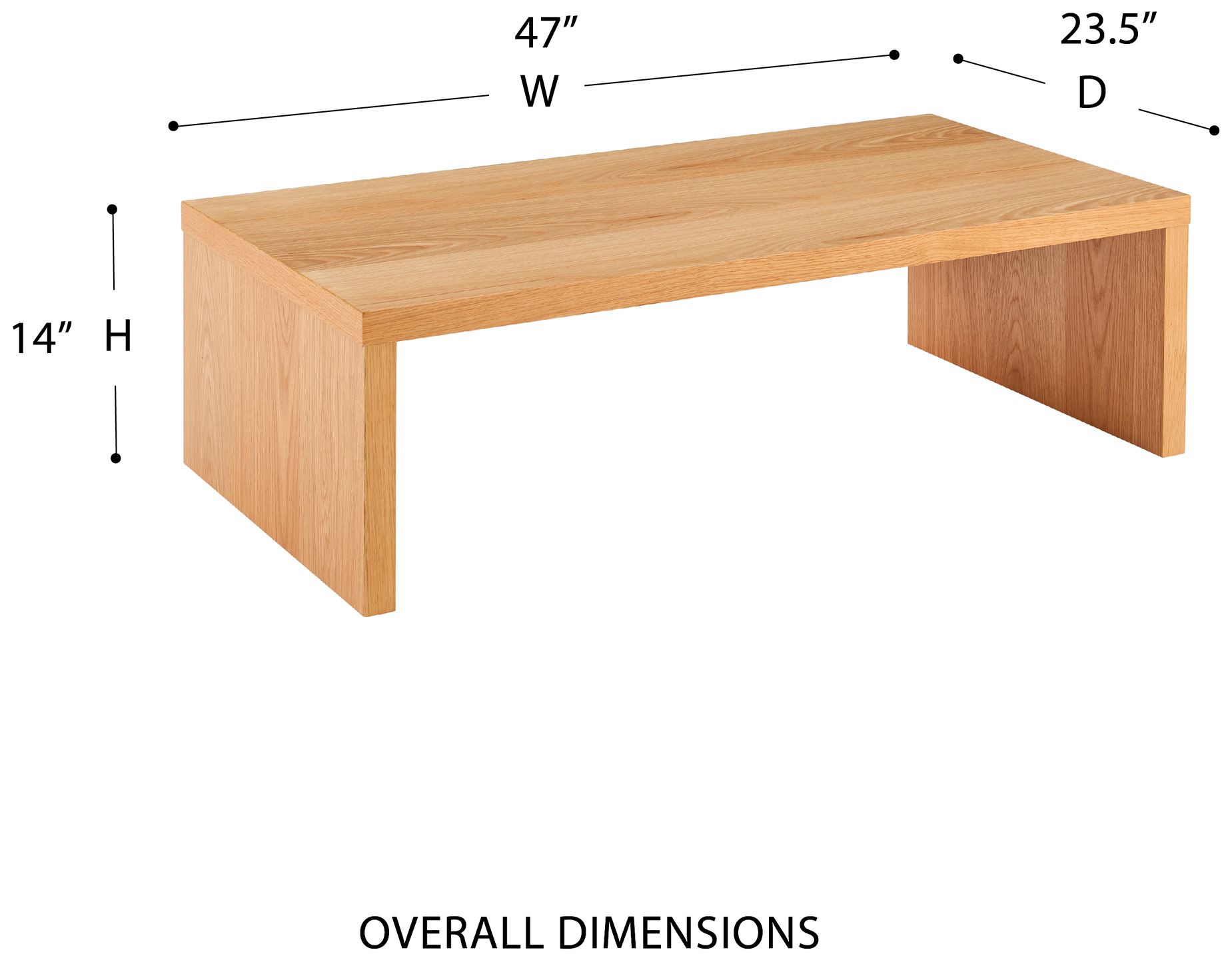 Abby 47 1/4" Wide Oak Veneer Wood Rectangular Coffee Table in scene
