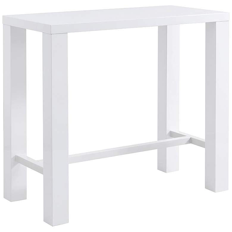 Image 3 Abby 47" Wide Gloss White Bar Table more views