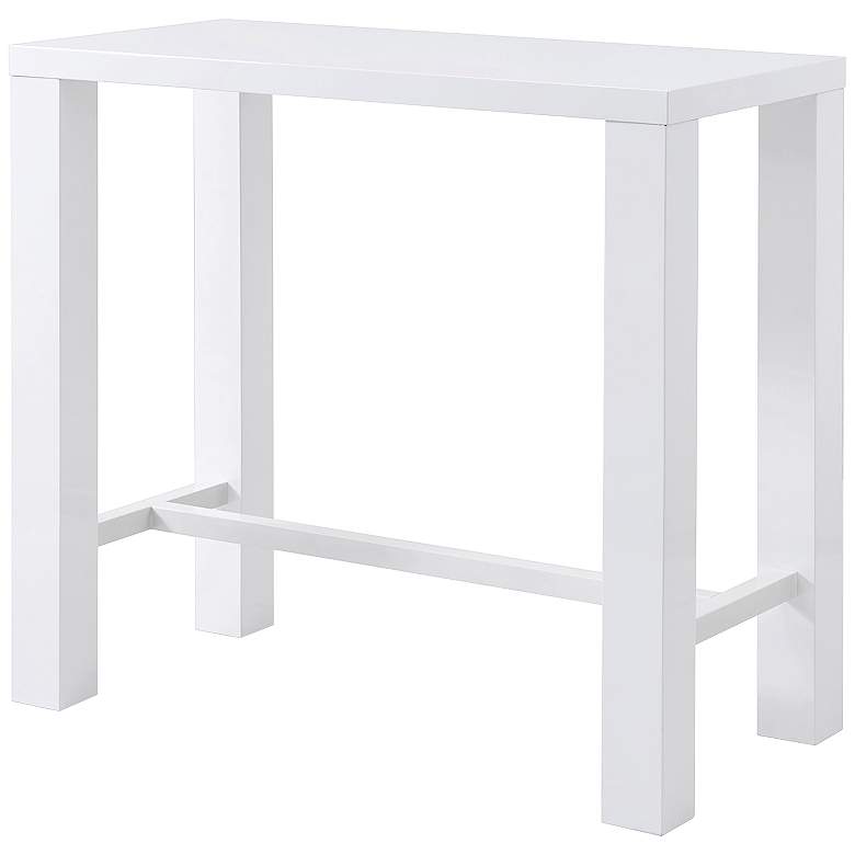 Image 5 Abby 47" Wide Gloss White Bar Table more views