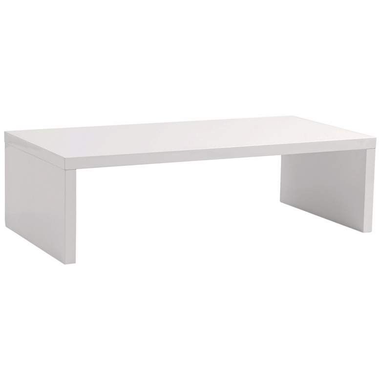 Image 2 Abby 48" Wide White Coffee Table
