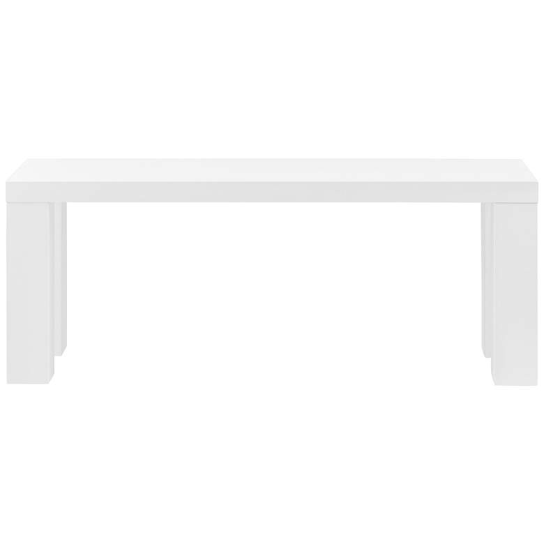 Image 3 Abby 49 inch Wide Gloss White Lacquer Wood Bench more views