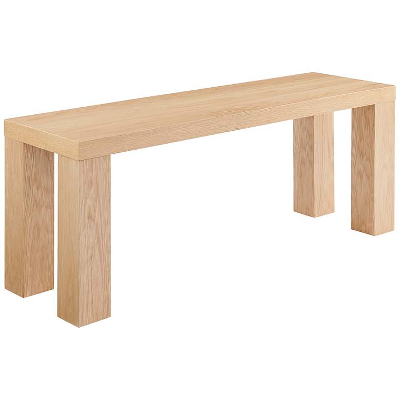 Image 1 Abby 49" Wide Oak Veneer Wood Rectangular Bench